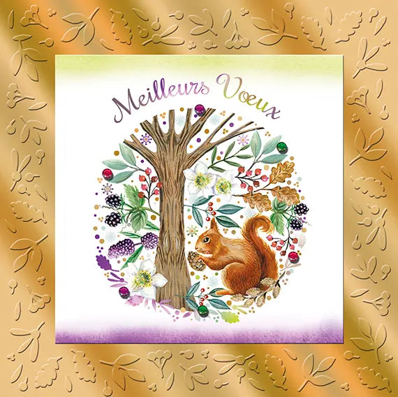 Carte de souhait - Noël - Ecureuil