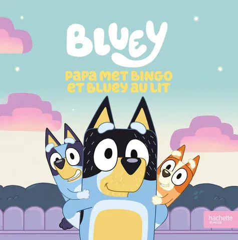 Papa met Bluey et Bingo au lit