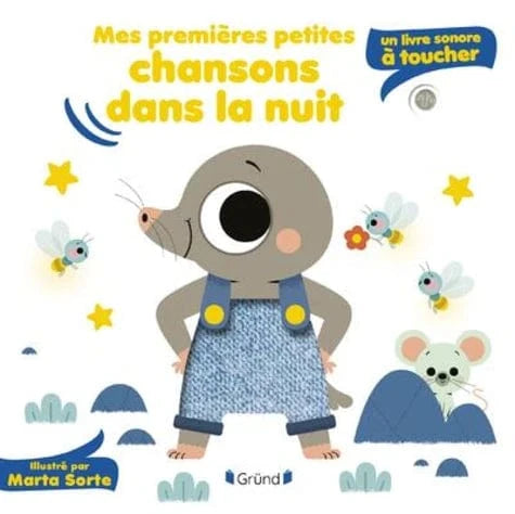 Livre sonore à toucher - Mes premières petites chansons dans la nuit