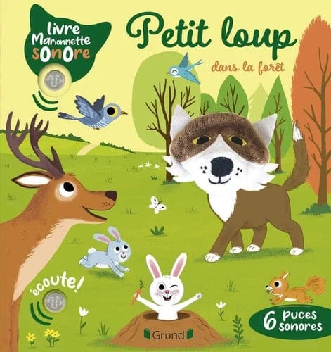 Livre marionnette sonore - Petit loup dans la forêt