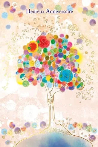 Carte de souhait - Anniversaire - Arbre