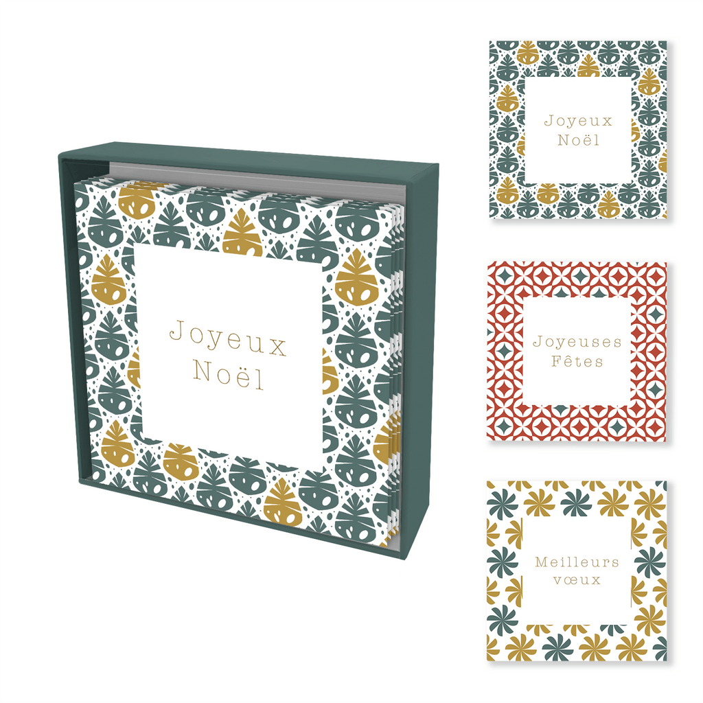 Coffret - Carte de souhait - Noël - Format géométrique