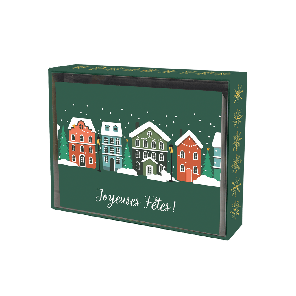 Coffret - Carte de souhait - Noël - Petit village