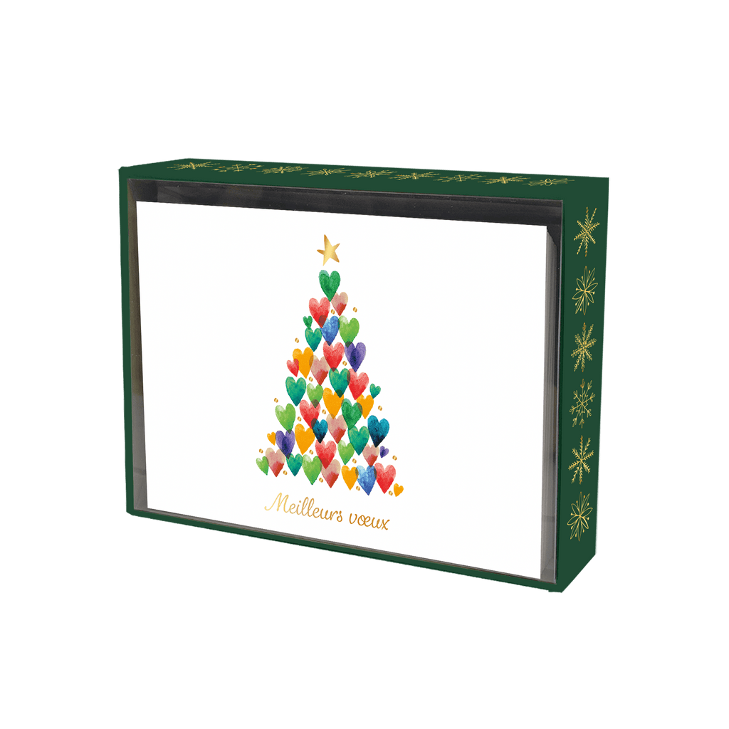 Coffret - Carte de souhait - Noël - Arbre en coeur