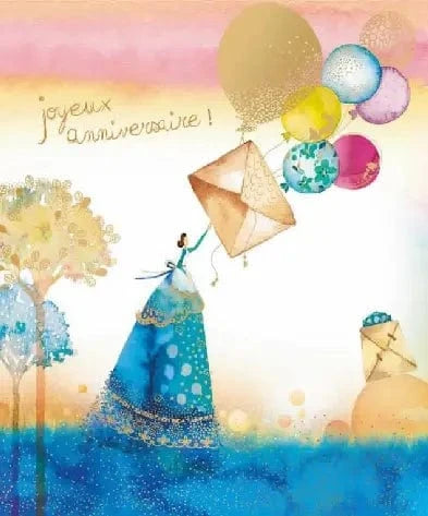 Carte de souhait - Anniversaire - Ballons