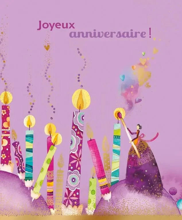 Carte de souhait - Anniversaire - Bougies