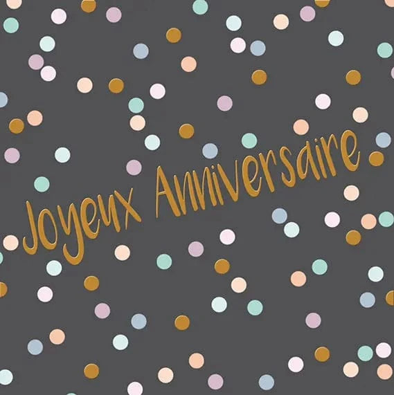 Carte de souhait - Anniversaire - Confettis