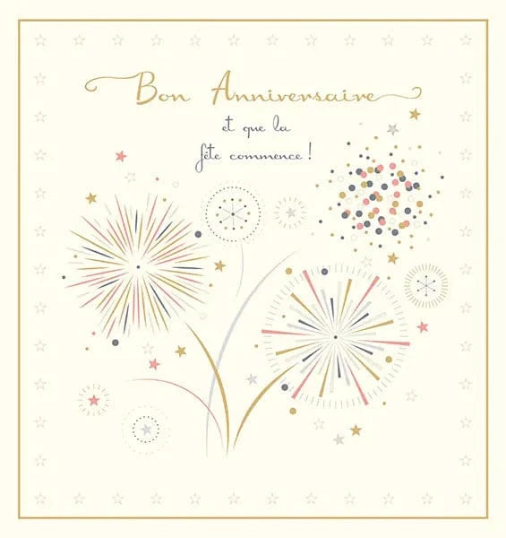 Carte de souhait - Anniversaire - Feux d'artifice