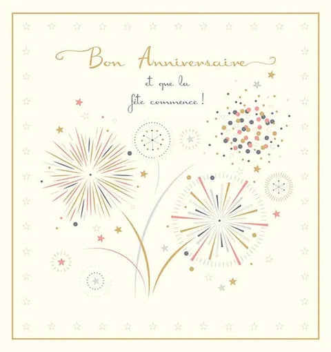 Carte de souhait - Anniversaire - Feux d'artifice
