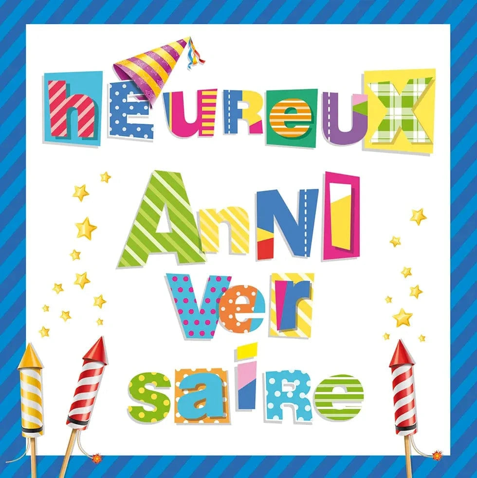 Carte de souhait - Anniversaire - Feux d'artifice