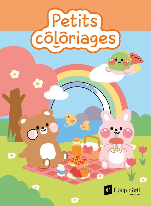 Petits coloriages avec 6 crayons - Kawaï