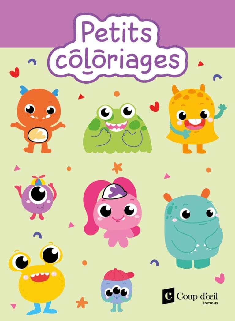 Petits coloriages avec 6 crayons - Monstres amusants