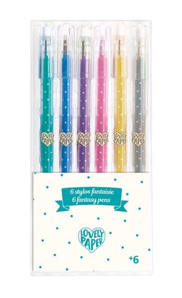 6 stylos gel pailletés