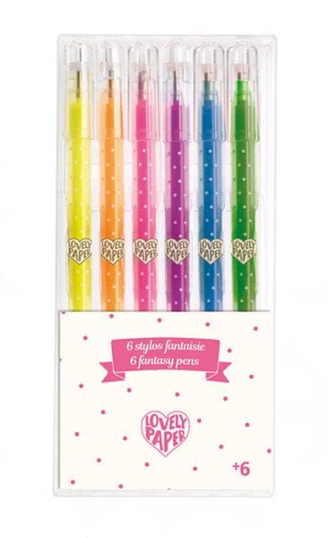 6 stylos gel fluo