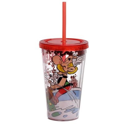 Verre double épaisseur et paille Astérix