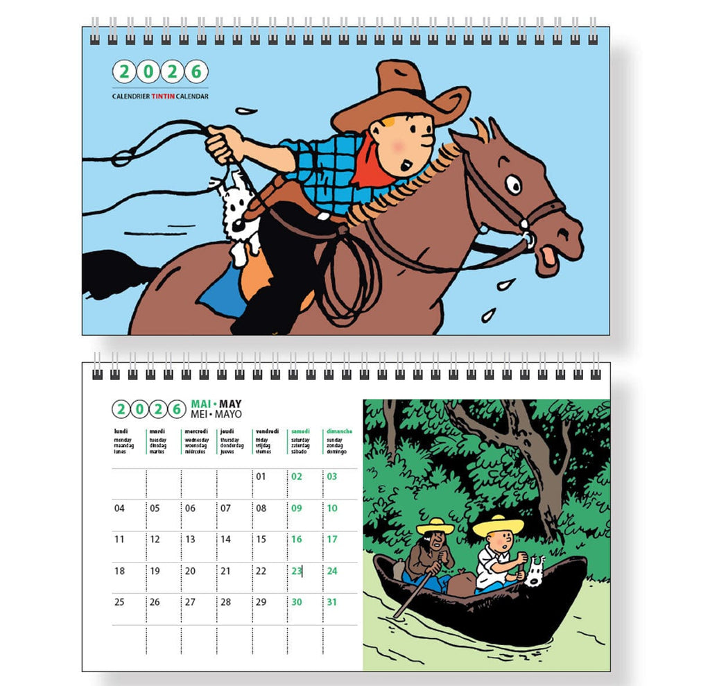 Calendrier de bureau Tintin 2026
