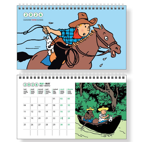 Calendrier de bureau Tintin 2026