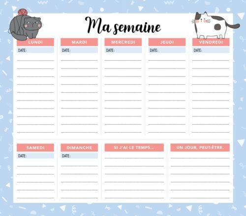 Mémo bloc note aimanté - Ma semaine