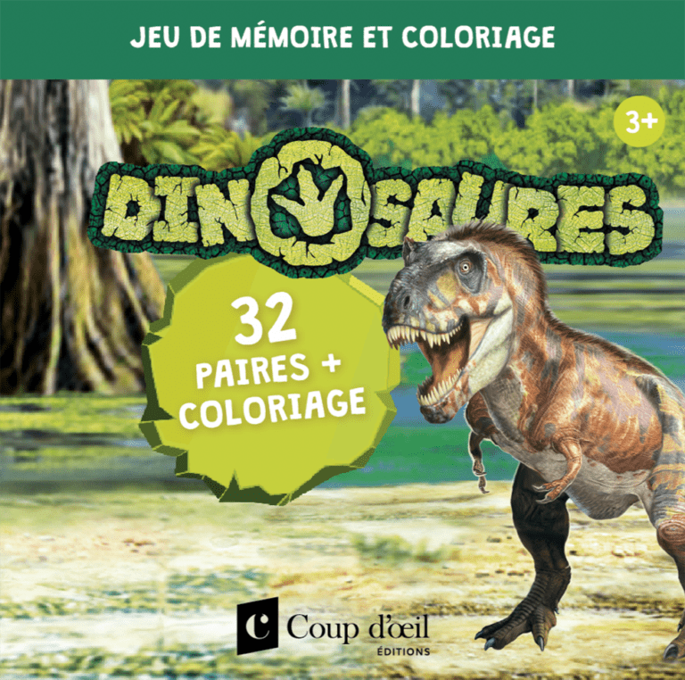 Jeu de mémoire et coloriage - Dinosaure