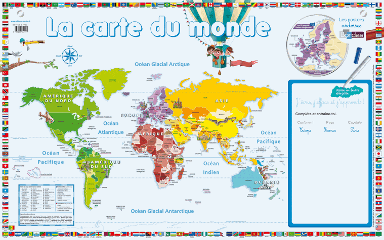 Ardoises - La carte du monde