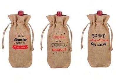 Sac cadeau pour bouteille de vin