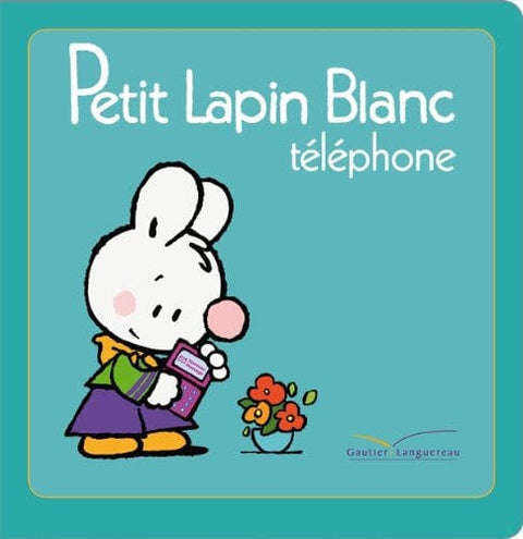 Petit lapin blanc téléphone