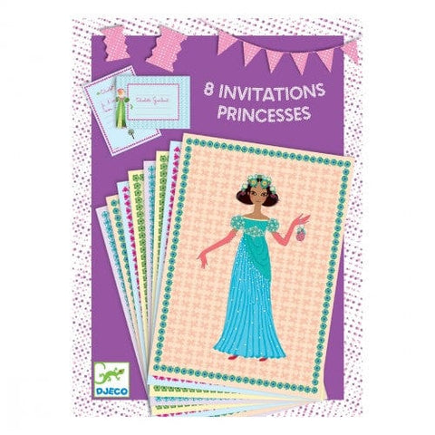 8 invitations Princesse