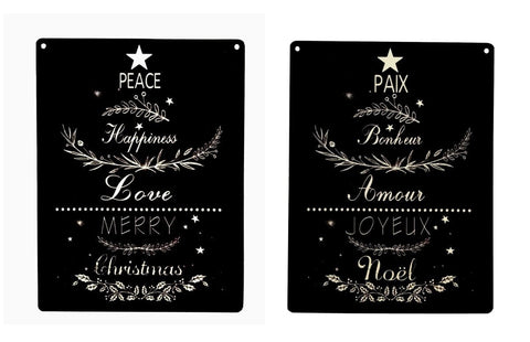 Affiche bilingue - Paix Bonheur...