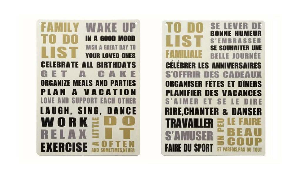 Affiche bilingue - To do list familiale