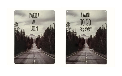 Affiche bilingue - Partir au loin