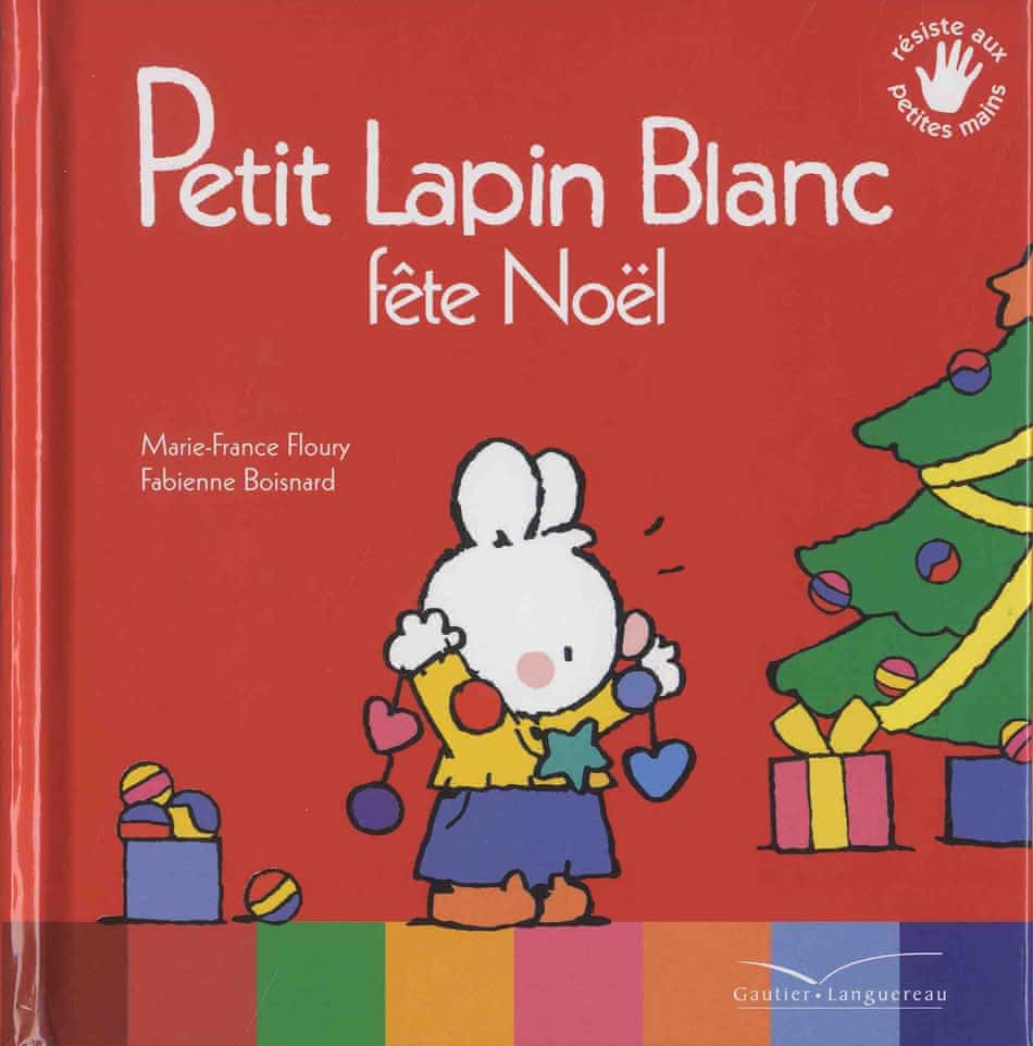 Petit lapin blanc fête Noël