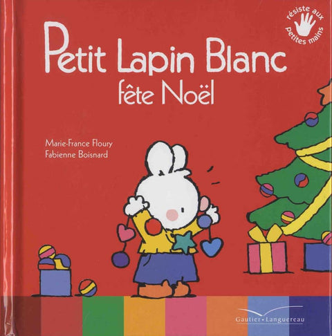 Petit lapin blanc fête Noël
