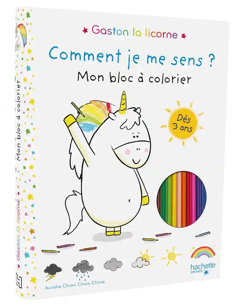 Comment je me sens ? - Mon bloc à colorier Gaston la licorne