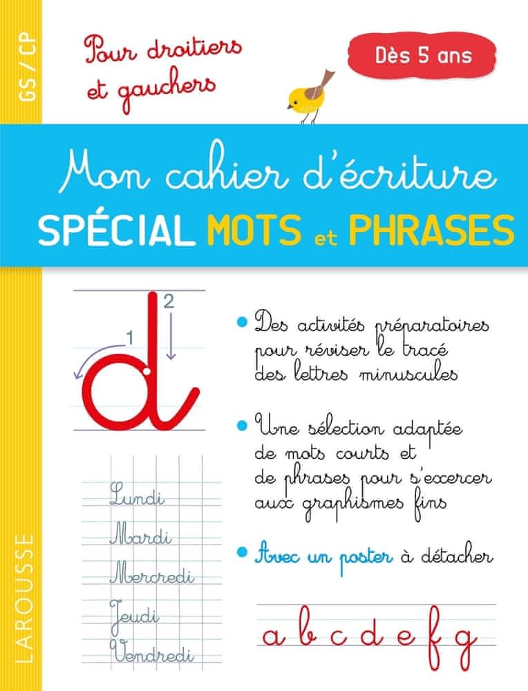 Mon cahier d'écriture: spécial 1ers mots et phrases