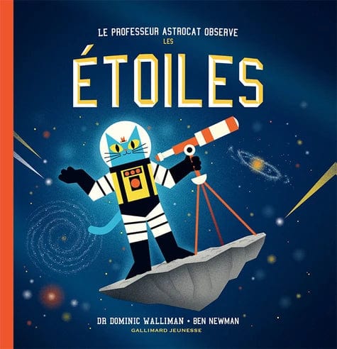 Le professeur Astrocat -  observe les étoiles