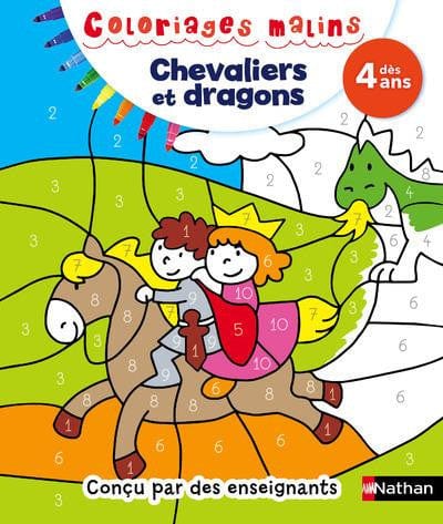 Coloriages malins - Chevaliers et dragons