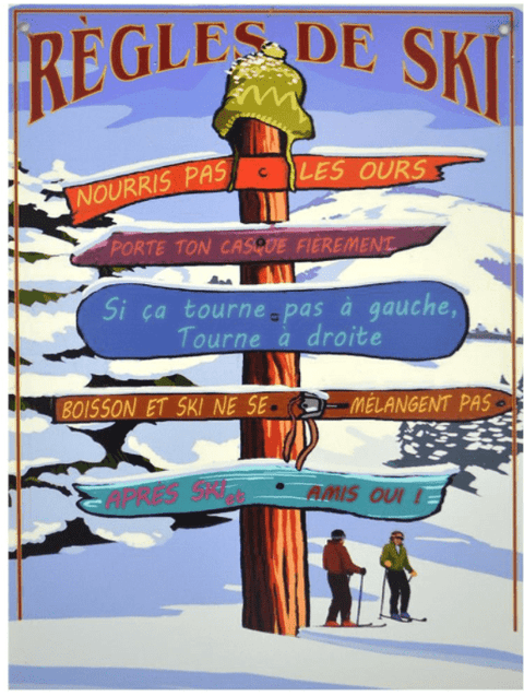 Affiche réversible bilingue - Règles du ski