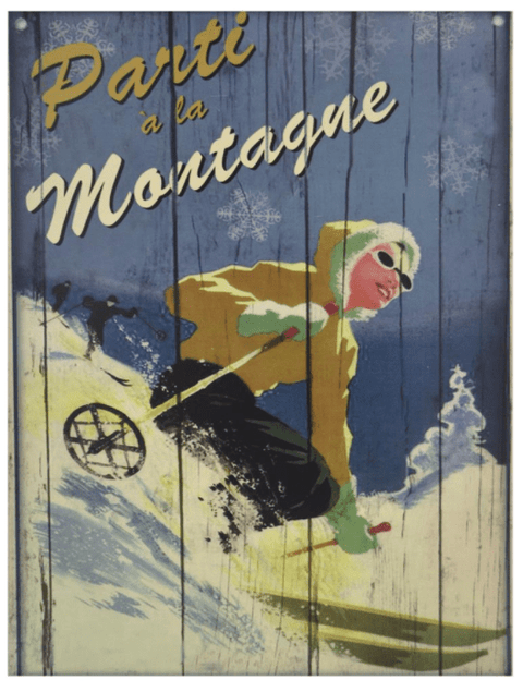 Affiche réversible bilingue - Parti à la montagne