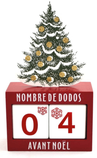 Calendrier de l'avent - Nombre de dodo avant Noël