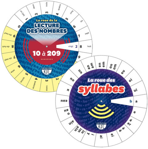 Combo 2 roues - La roue de la lecture des nombres - La roue des syllabes