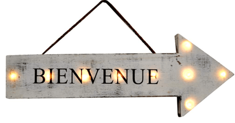 Flèche lumineuse à suspendre - Bienvenue