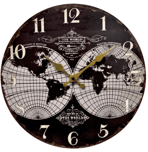 Horloge - Carte mondiale