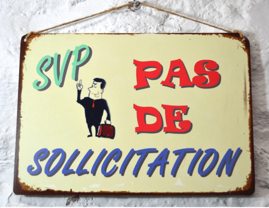 Pancarte bilingue - Pas de Sollicitation