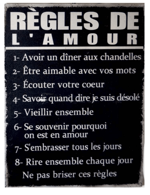 Affiche Les règles de l'amour