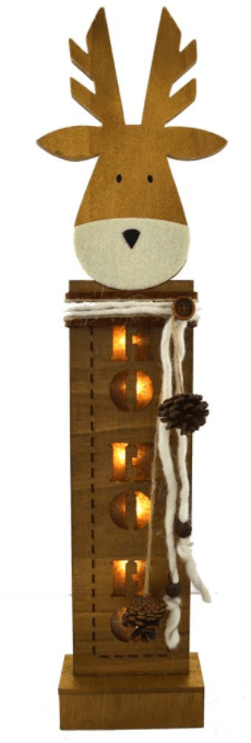 Renne lumineux en bois et LED