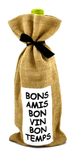 Sac cadeau pour bouteille de vin - Bons amis bon vin bon temps (bilingue)