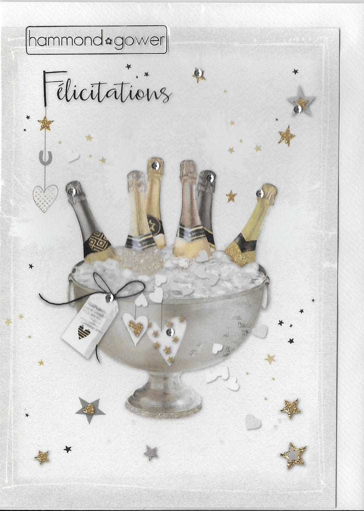 Carte de souhait - Félicitations - Champagne