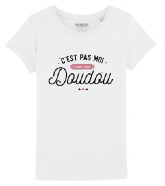 T-shirt  - fille  - C'est pas moi c'est mon doudou...