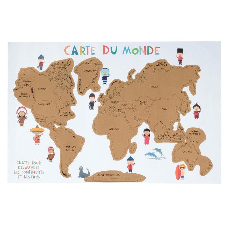 Carte du monde à gratter enfant – Il était une fois