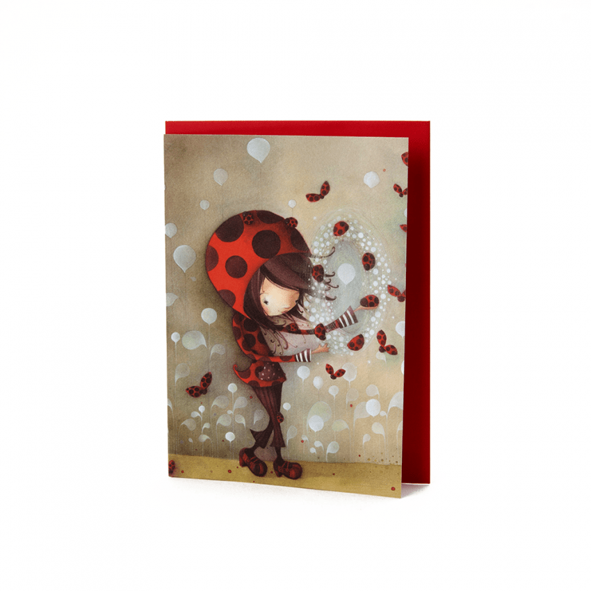 Carte de souhait Ketto - Coccinelle